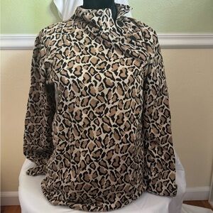 Joan Vass Leopard Animal Print Long Tunic
